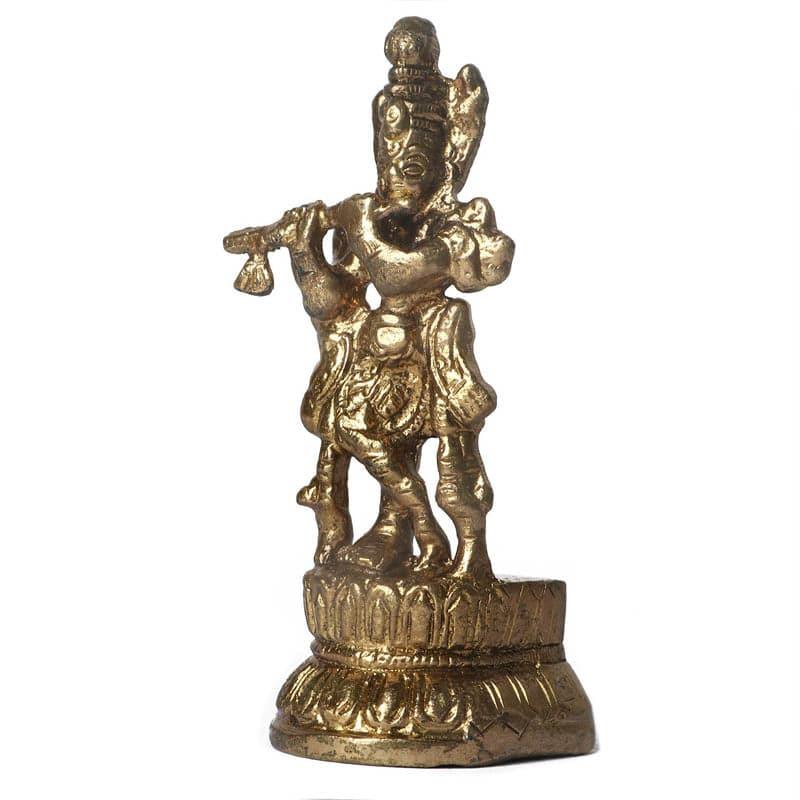 Idols & Sets - Krishna With Flute Brass Idol