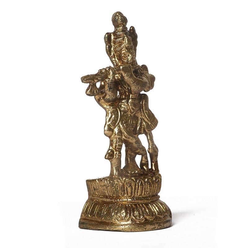 Buy Krishna With Flute Brass Idol Idols & Sets from Vaaree