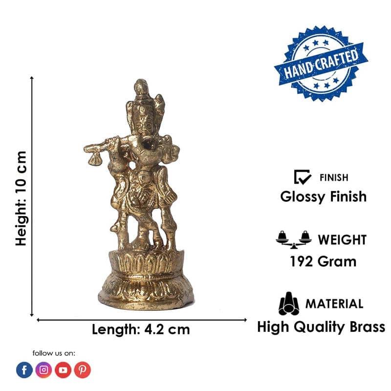 Buy Krishna With Flute Brass Idol Idols & Sets from Vaaree