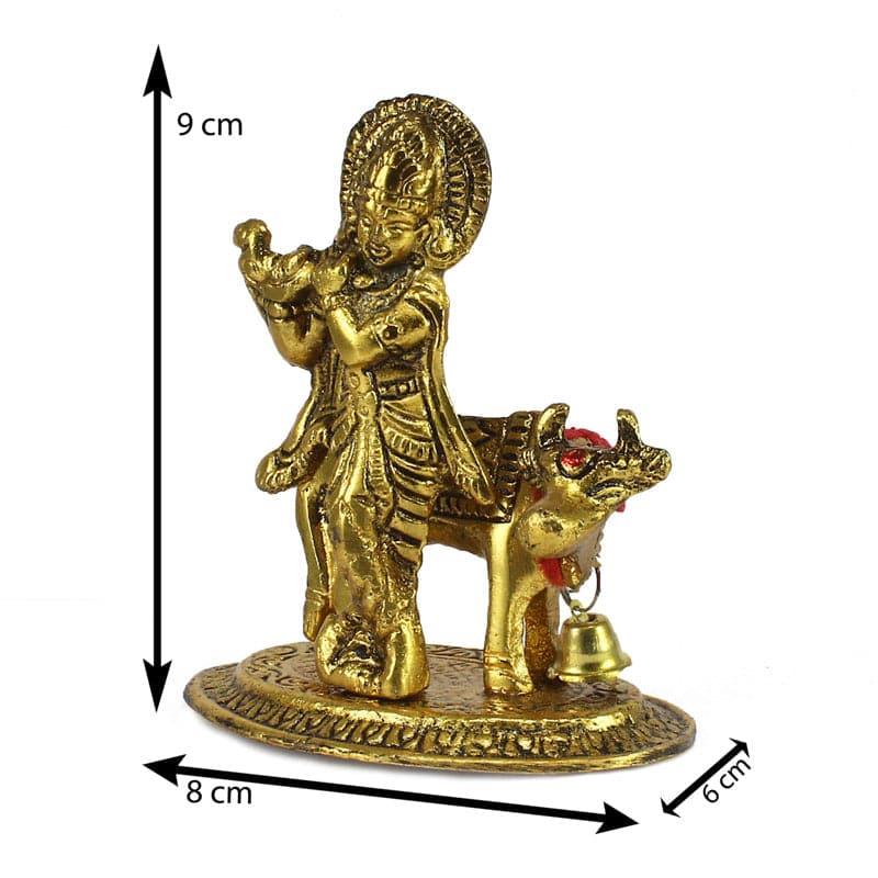 Buy Lord Krishna And Sacred Cow Idol Idols & Sets from Vaaree