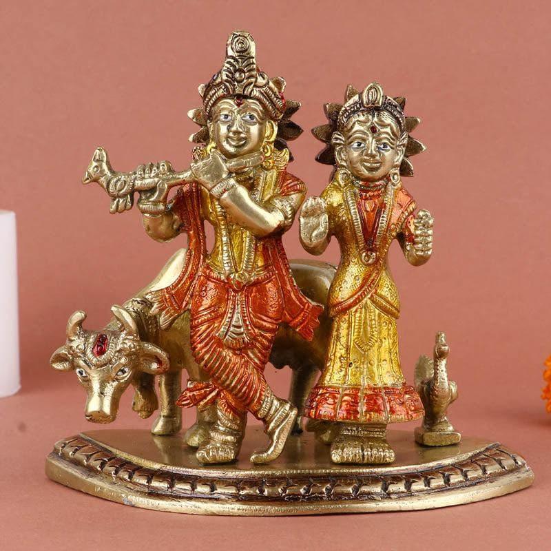 Buy Radha Krishna Brass Idol Set Idols & Sets from Vaaree