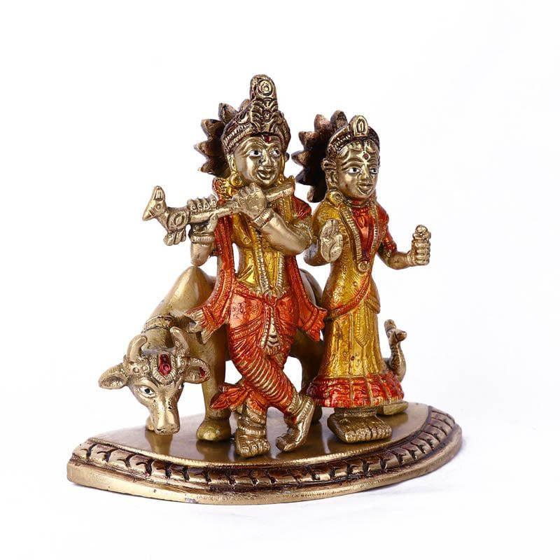 Buy Radha Krishna Brass Idol Set Idols & Sets from Vaaree