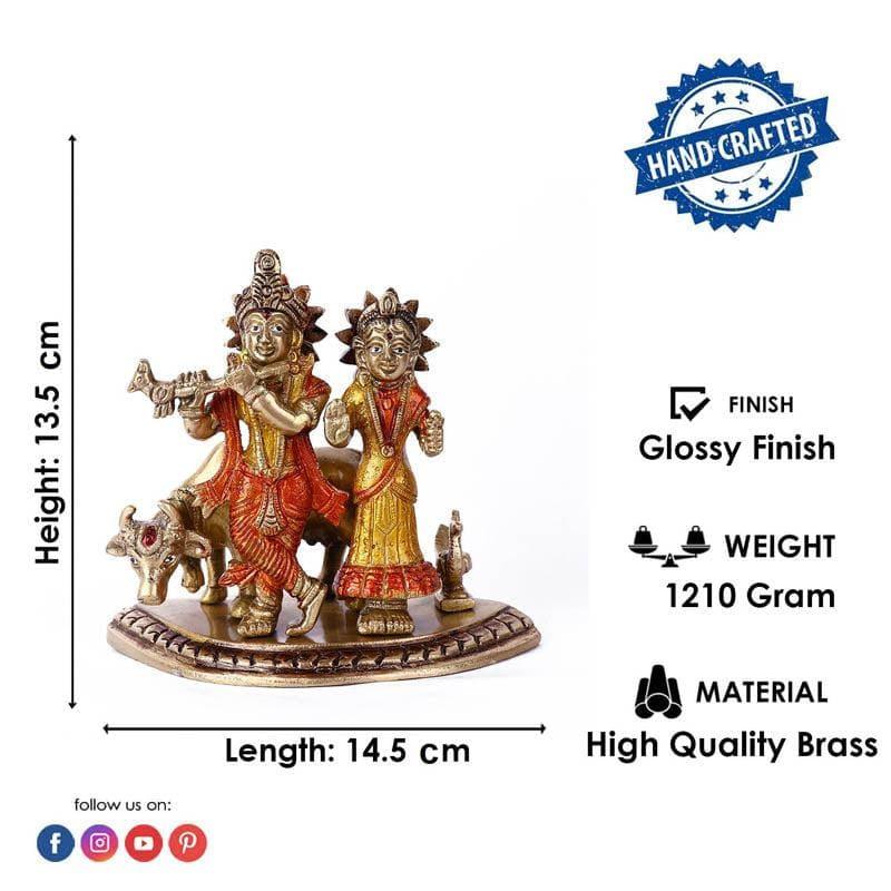 Buy Radha Krishna Brass Idol Set Idols & Sets from Vaaree