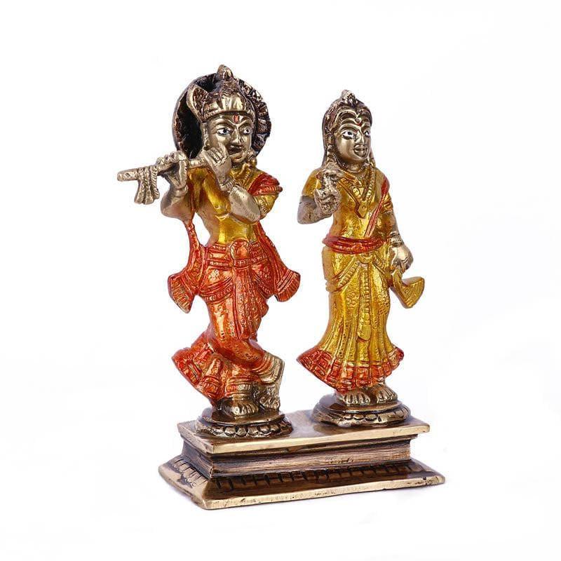 Buy Radha Rani And Kanhaiya Brass Idol Idols & Sets from Vaaree