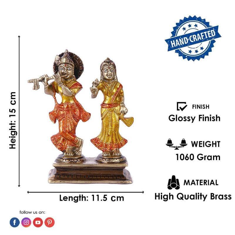 Buy Radha Rani And Kanhaiya Brass Idol Idols & Sets from Vaaree