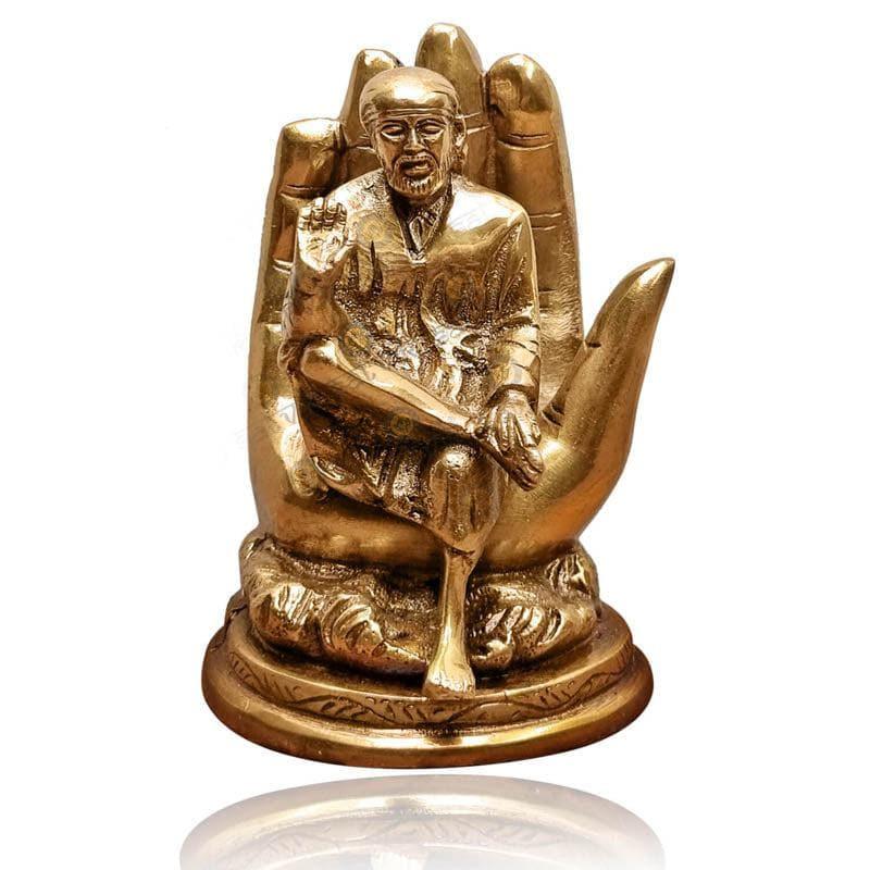 Buy Shiridhi Saibaba On Palm Brass Idol Idols & Sets from Vaaree