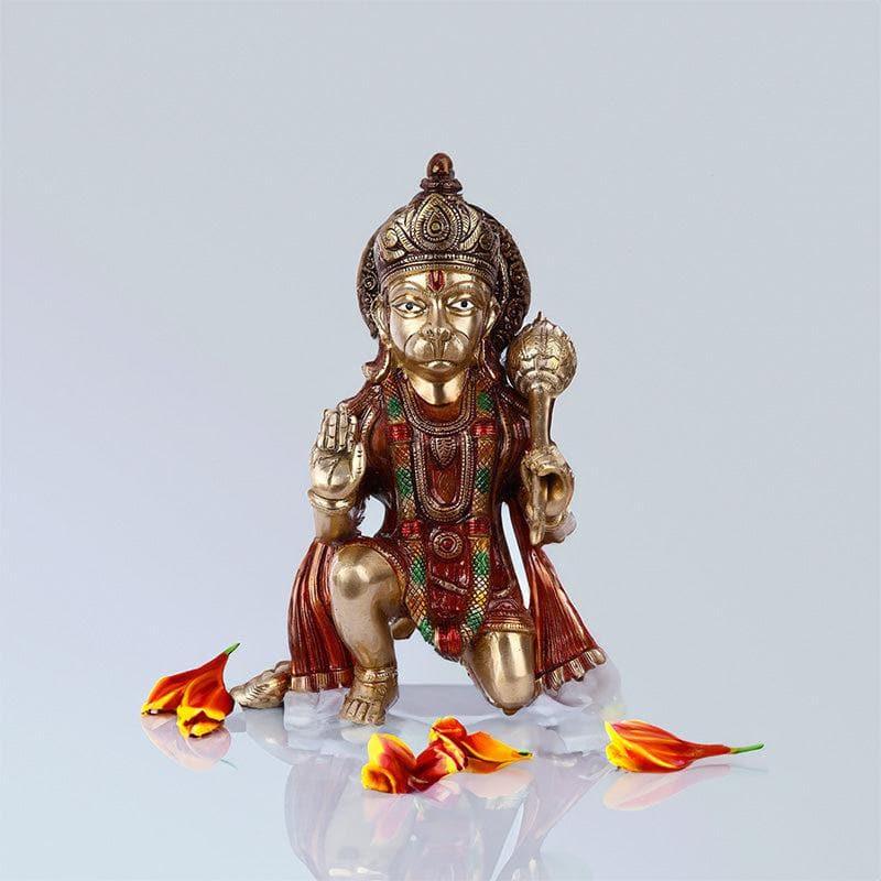 Idols & Sets - Sitting Hanuman Brass Idol