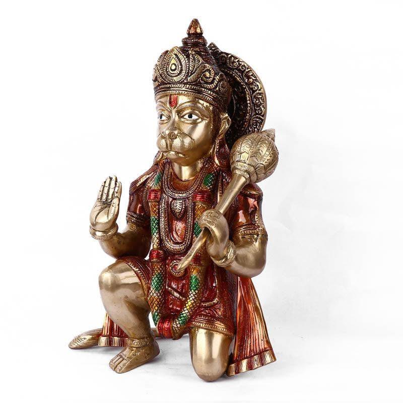 Idols & Sets - Sitting Hanuman Brass Idol