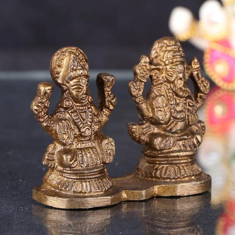 Buy Spiritual Lakshmi Ganesh Brass Idol Idols & Sets from Vaaree