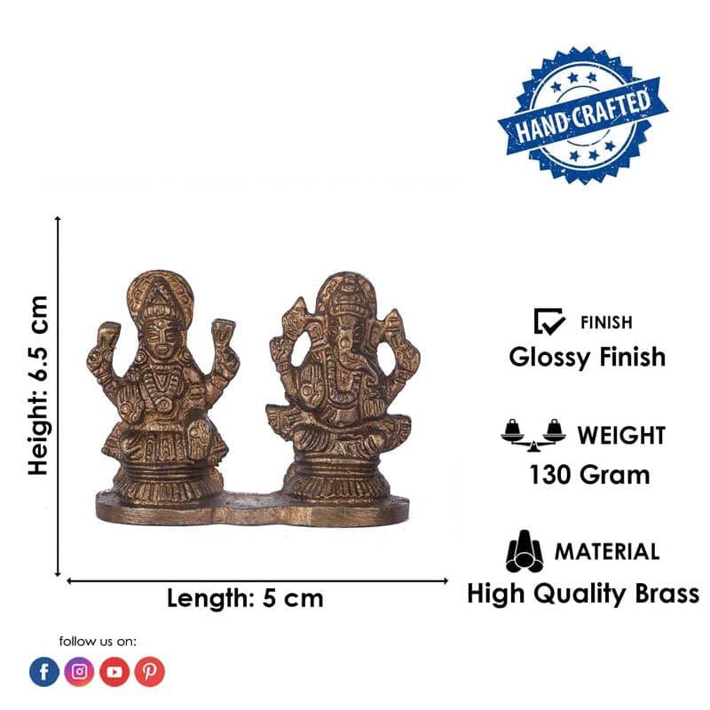 Buy Spiritual Lakshmi Ganesh Brass Idol Idols & Sets from Vaaree