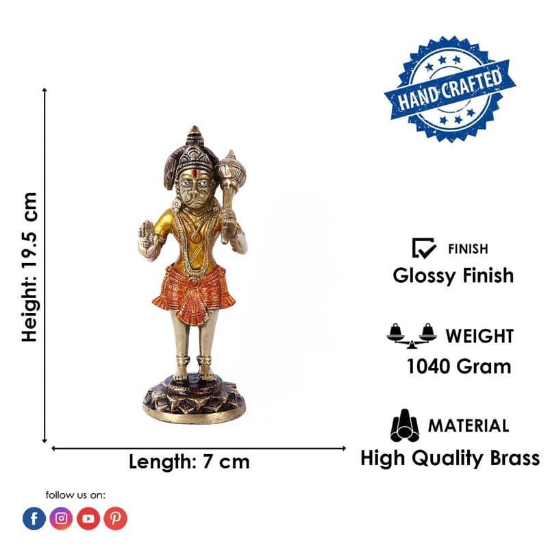 Buy Standing Hanuman Brass Idol Idols & Sets from Vaaree