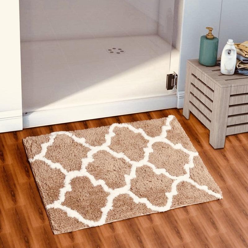 Buy Sino Bathmat (Beige) - Set Of Two Bath Mats from Vaaree