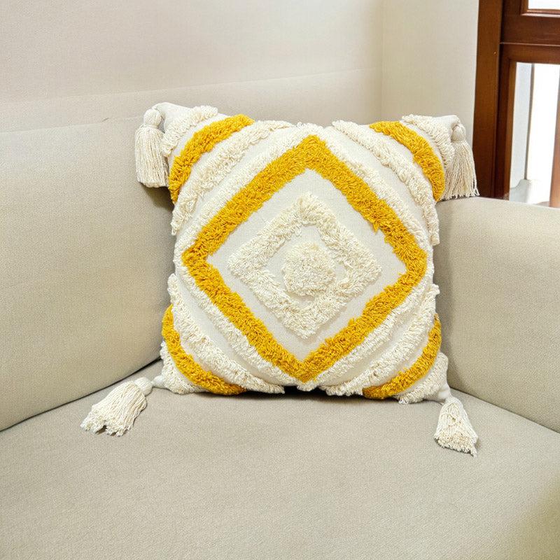 Buy Kasper Chroma Tufted Cushion Cover - Yellow Cushion Covers from Vaaree