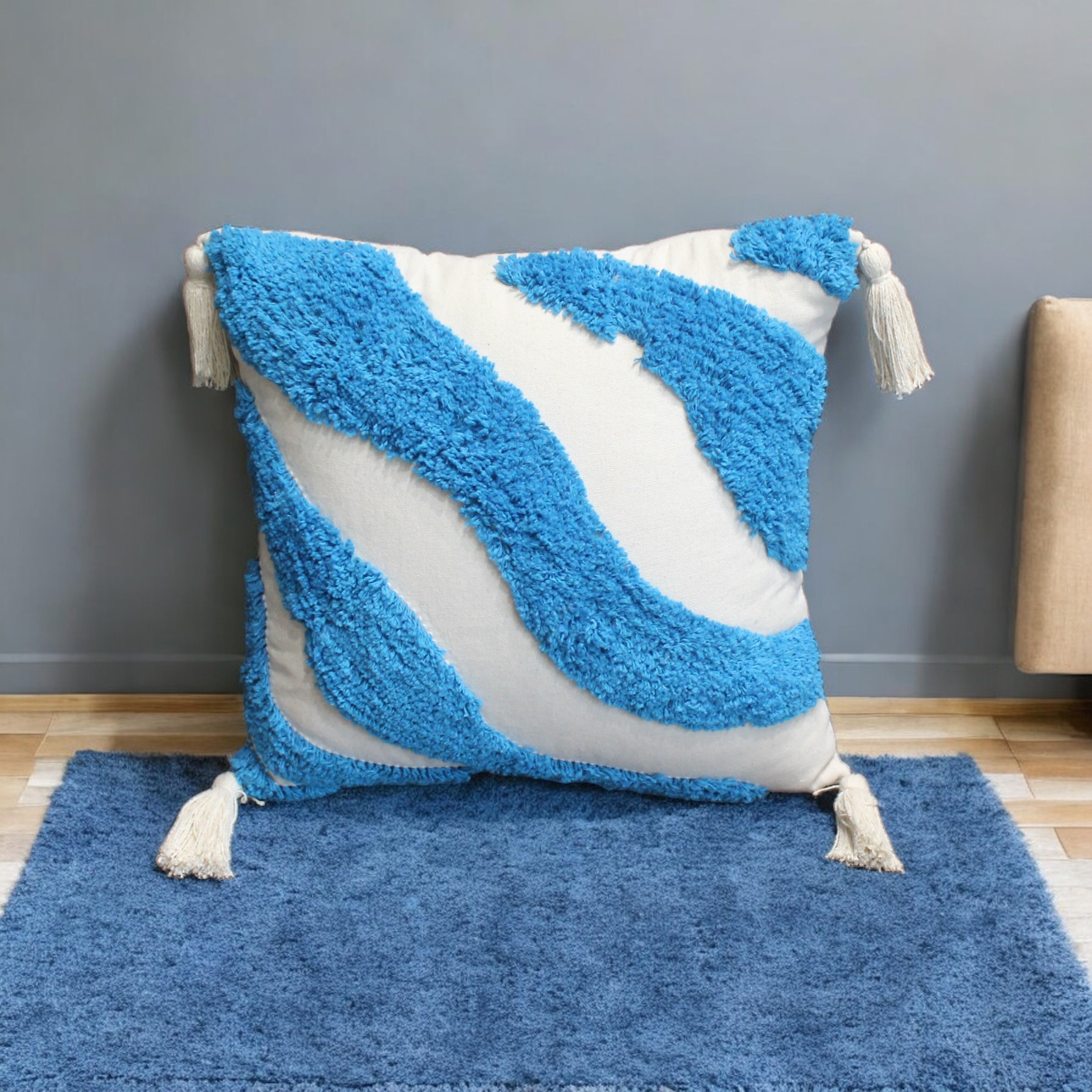 Buy Serene Tides Tufted Cushion Cover - Set Of Five Cushion Cover Sets from Vaaree