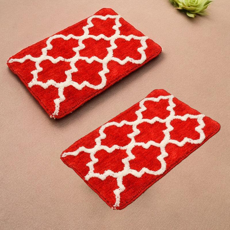 Buy Sino Bathmat (Red) - Set Of Two Bath Mats from Vaaree