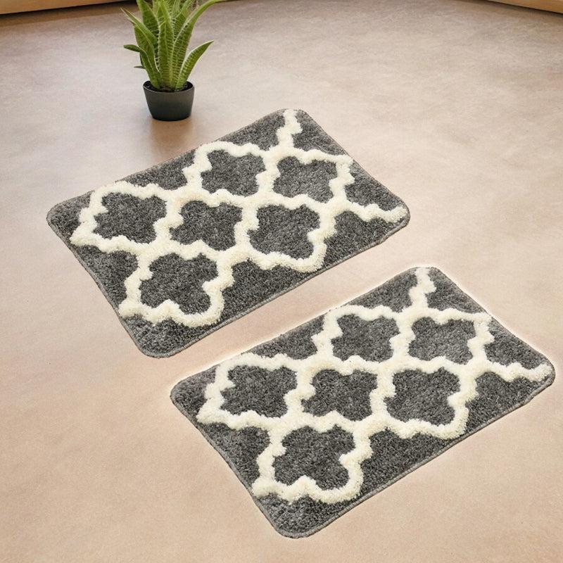 Buy Sino Bathmat (Grey) - Set Of Two Bath Mats from Vaaree