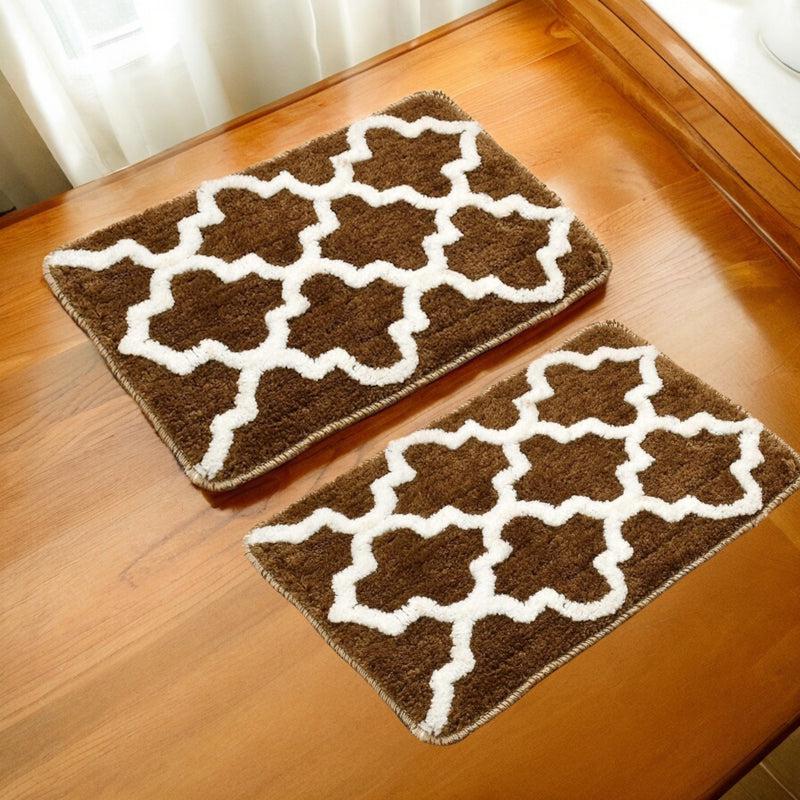 Buy Sino Bathmat (Brown) - Set Of Two Bath Mats from Vaaree