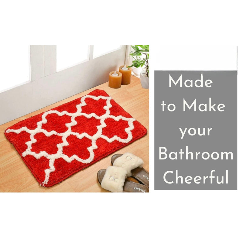 Buy Sino Bathmat (Red) - Set Of Two Bath Mats from Vaaree