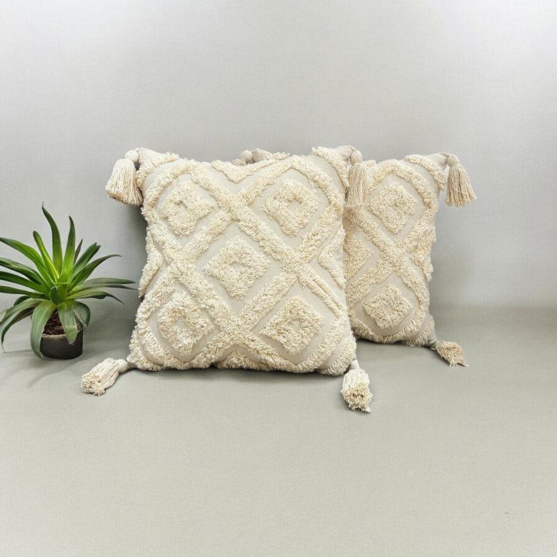 Buy Shiloh Tufted Cushion Cover - Set Of Two Cushion Cover Sets from Vaaree