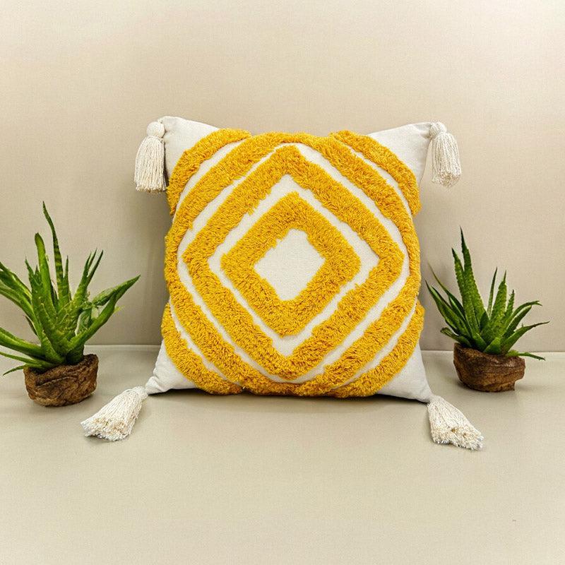 Buy Kester Tufted Cushion Cover - Yellow Cushion Covers from Vaaree