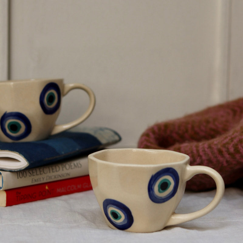 Buy Evil Eye Cup & Snack Plate - Two Piece Set Tea Cup & Saucer from Vaaree