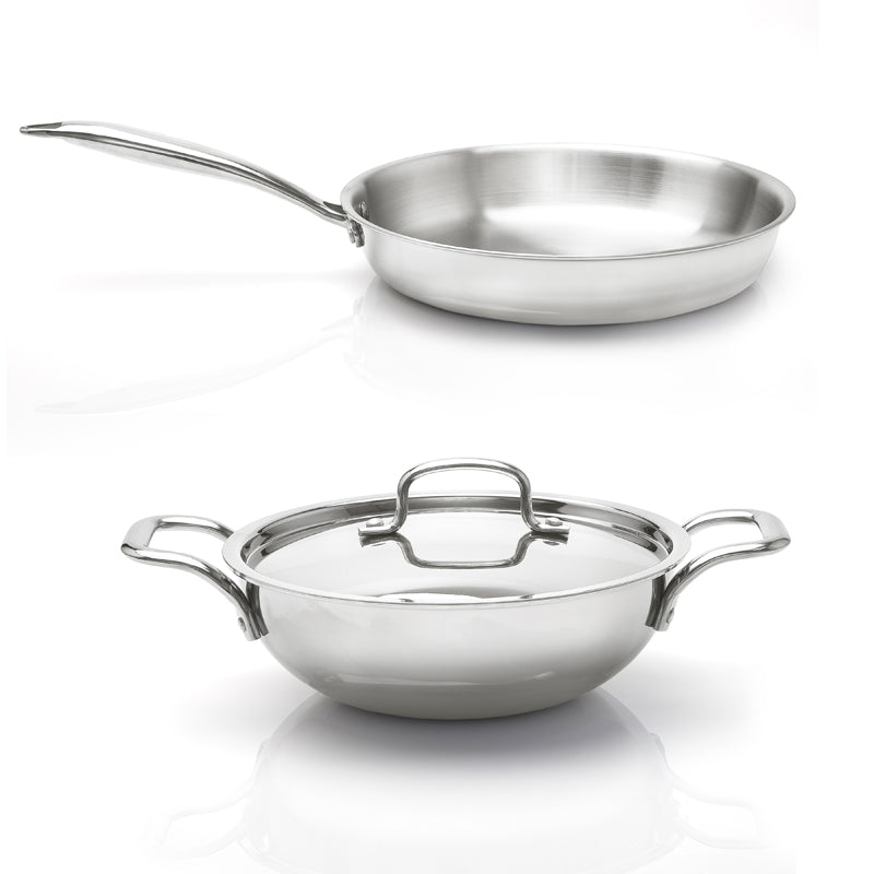 Buy Zoraware Kadhai 3600 ML With Frying Pan & Lid (26 CM) - Three Piece Set Cookware Sets from Vaaree