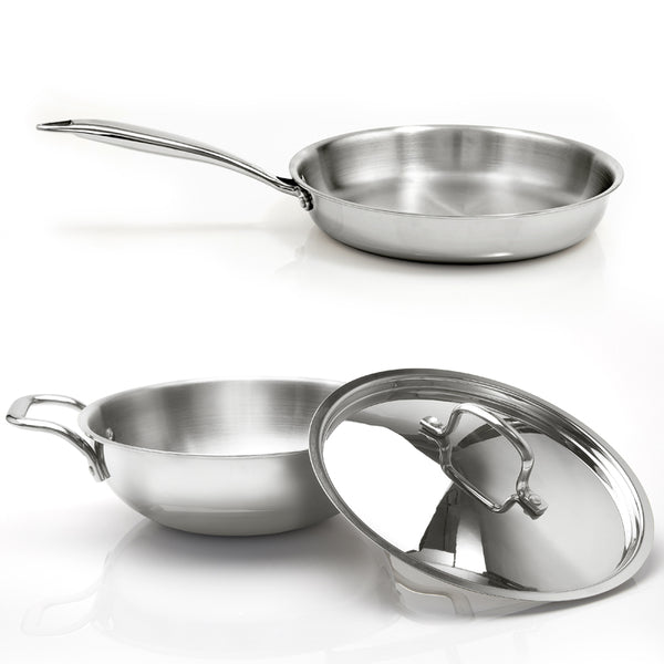 Buy Zoraware Kadhai 1600 ML With Frying Pan & Lid (20 CM) - Three Piece Set Cookware Sets from Vaaree