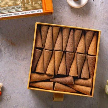 Buy Phool Incense Cones (Sandalwood) - Set Of Forty Incense Sticks & Cones from Vaaree