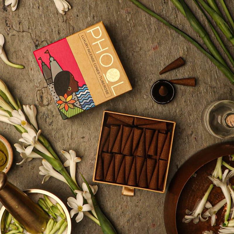 Buy Phool Natural Incense Cones (Tuberose) - Set Of Forty Incense Sticks & Cones from Vaaree