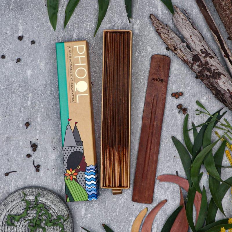 Buy Phool Natural Incense Sticks (Eucalyptus) - Set Of Forty Incense Sticks & Cones from Vaaree