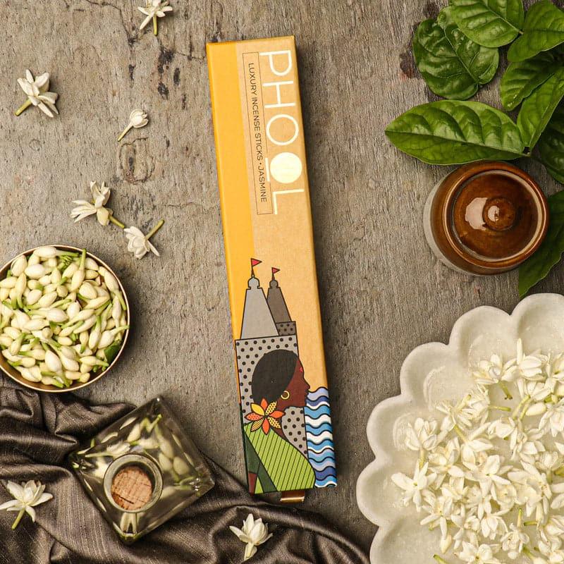 Buy Phool Natural Incense Sticks (Jasmine) - Set Of Forty Incense Sticks & Cones from Vaaree