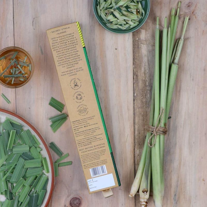 Buy Phool Natural Incense Sticks (Lemongrass) - Set Of Forty Incense Sticks & Cones from Vaaree