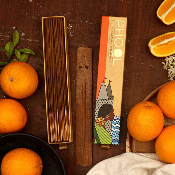 Buy Phool Natural Incense Sticks (Orange) - Set Of Forty Incense Sticks & Cones from Vaaree