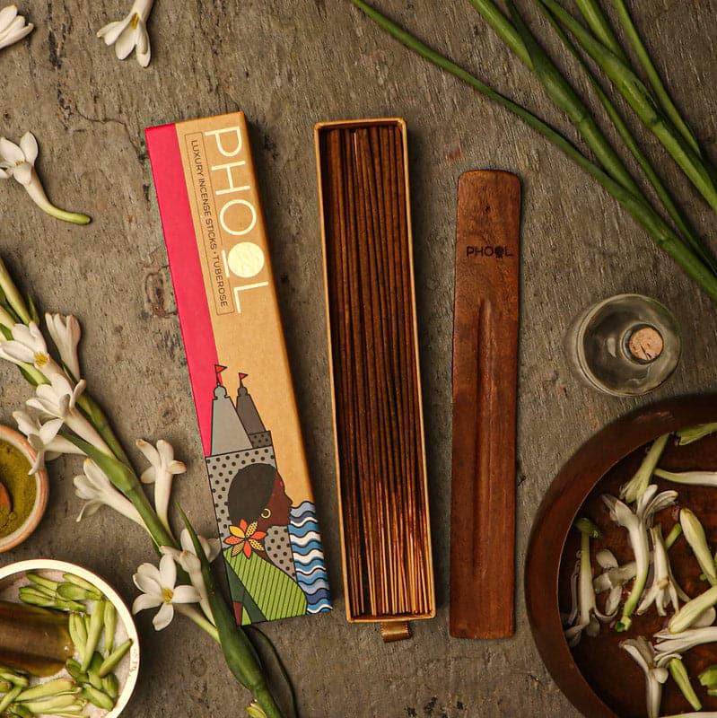 Buy Phool Natural Incense Sticks (Tuberose) - Set Of Forty Incense Sticks & Cones from Vaaree