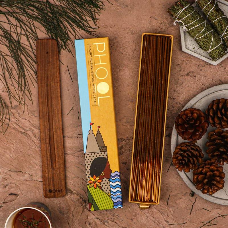 Buy Phool Natural Incense Sticks (White Cedar) - Set Of Forty Incense Sticks & Cones from Vaaree