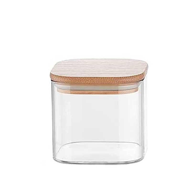 Jar - Elina Storage Container With Bamboo Lid - 450 ML