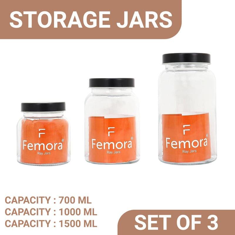 Jar - Flavor Vault Storage Jar (Black) - Set Of Three