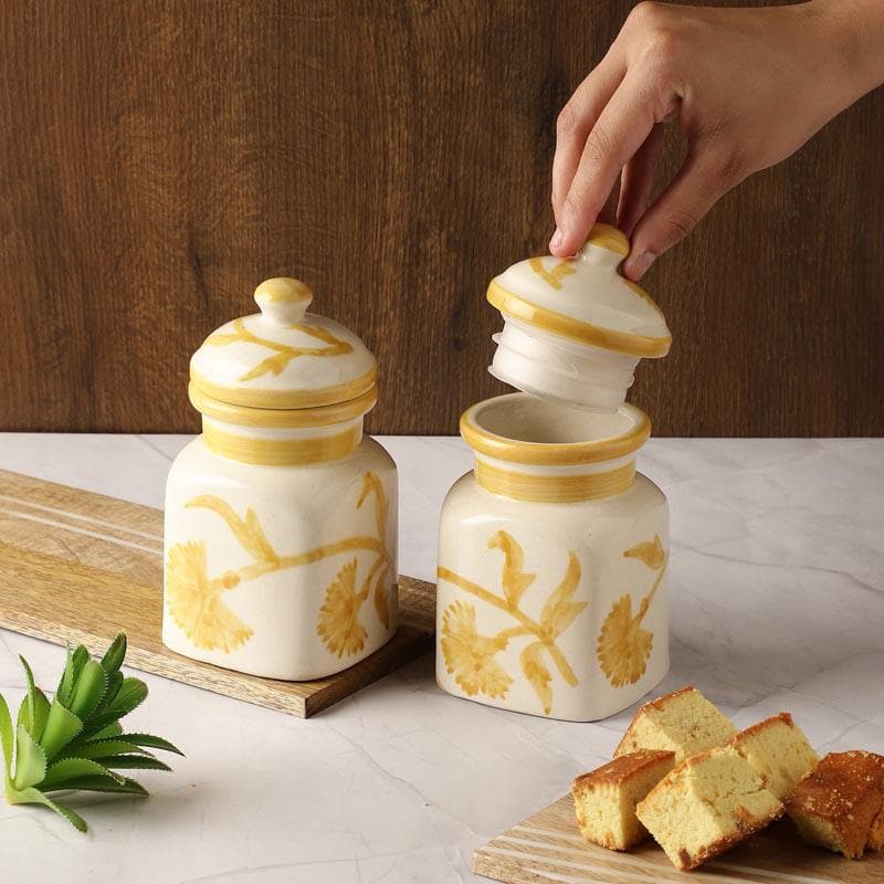 Jar - Fleur De Lis Jar (450 ML) - Set Of Two