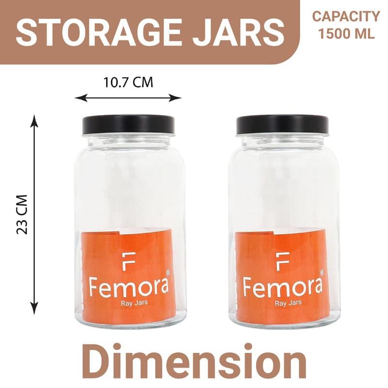 Jar - Food Stock Storage Jar (1000 ML) - Set Of Two