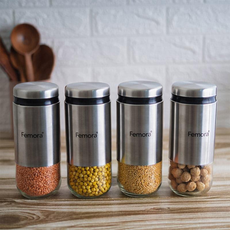 Jar - Foodie Hug Storage Jar (900 ML) - Set Of Four