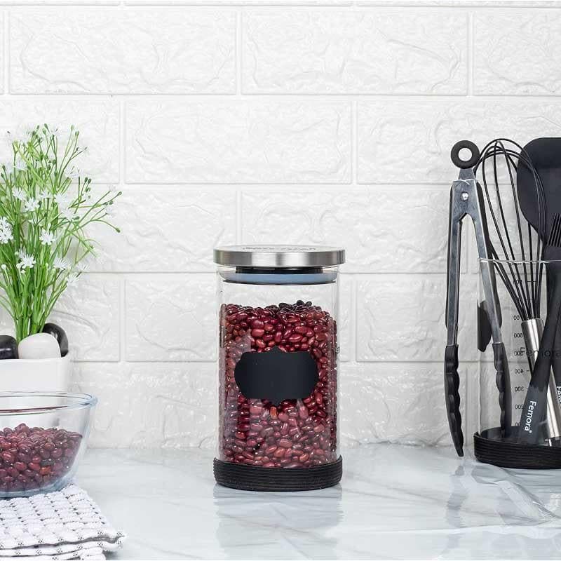 Jar - Freshto Storage Jar With Steel Lid - 900 ML