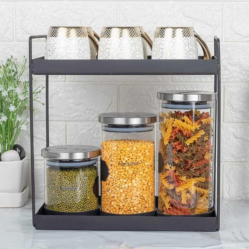 Jar - Freshto Storage Jar With Steel Lid - 900 ML