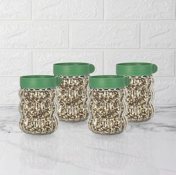 Jar - Green Bubbly Glee Storage Jar (1000 ML) - Set Of Four