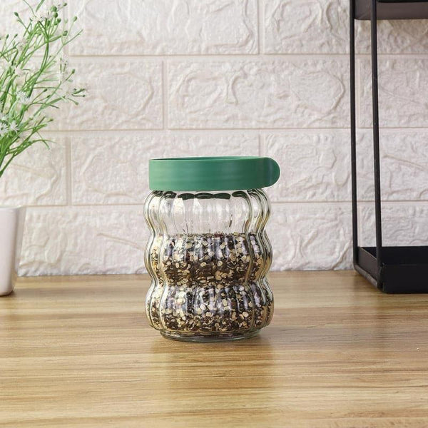 Jar - Green Bubbly Glee Storage Jar (500 ML) - Set Of Two