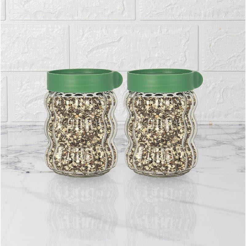 Jar - Green Bubbly Glee Storage Jar (500 ML) - Set Of Two