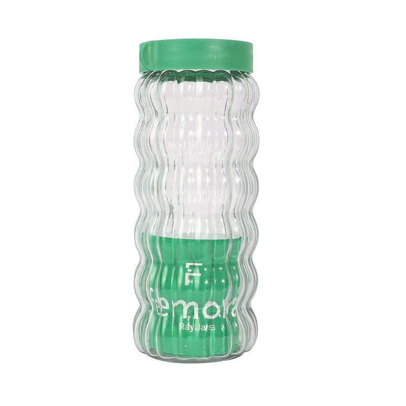 Jar - Green Bubbly Stack Storage Jar (1000 ML) - Set Of Two