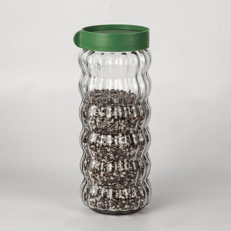 Jar - Green Bubbly Stack Storage Jar (500 ML) - Set Of Four