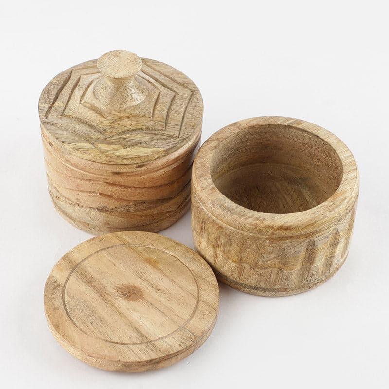 Jar - Norba Wooden Jar (100 ML) - Set Of Two