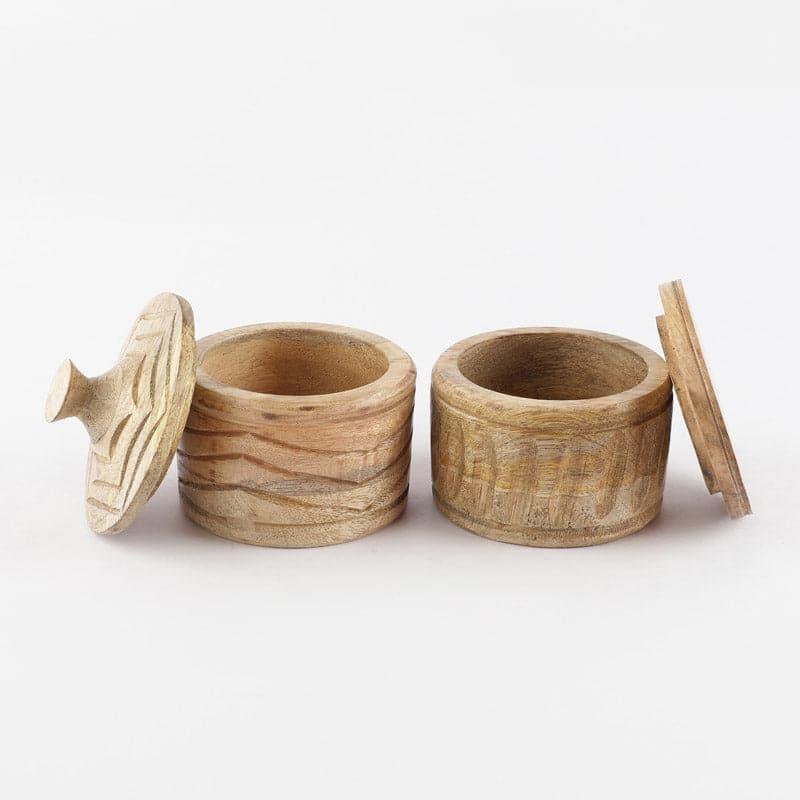 Jar - Norba Wooden Jar (100 ML) - Set Of Two