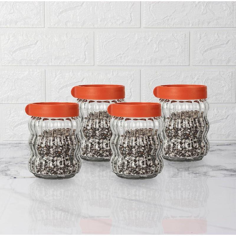 Jar - Red Bubbly Glee Storage Jar (1250 ML) - Set Of Four